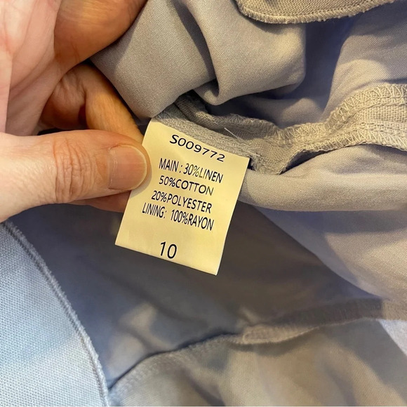 Showpo Cant Move On Dress Linen Look NWT Powder Blue Size 6 Faux Wrap - Picture 7 of 12